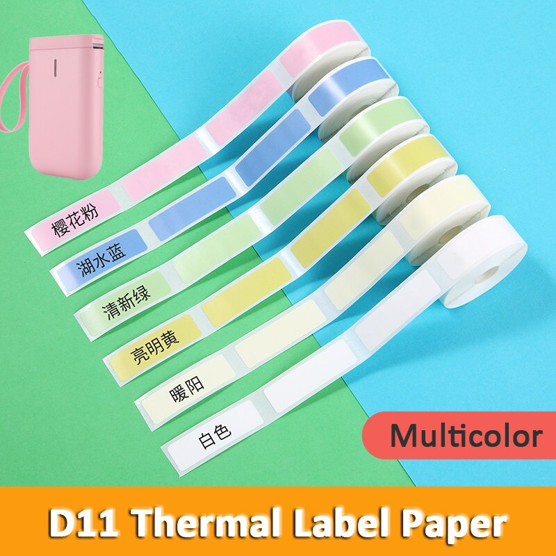 Niimbot D11 Mini Label Printer Paper Label Sticker Waterproof, Oil-proof and Tear-resistant Multi-color Pure Color