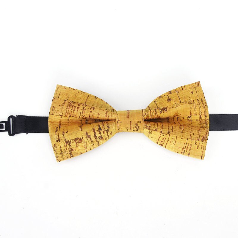 Fancy Cork Wood Men's Bow Ties Novelty Handmade Solid Bowtie Butterfly Wedding Party Man Accessories Neckwear