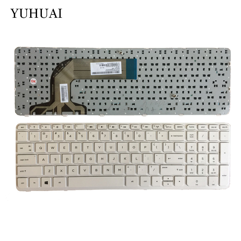 US Keyboard FOR HP Pavilion 17-N 17-E 17N 17 E R68 English laptop keyboard white and black: White