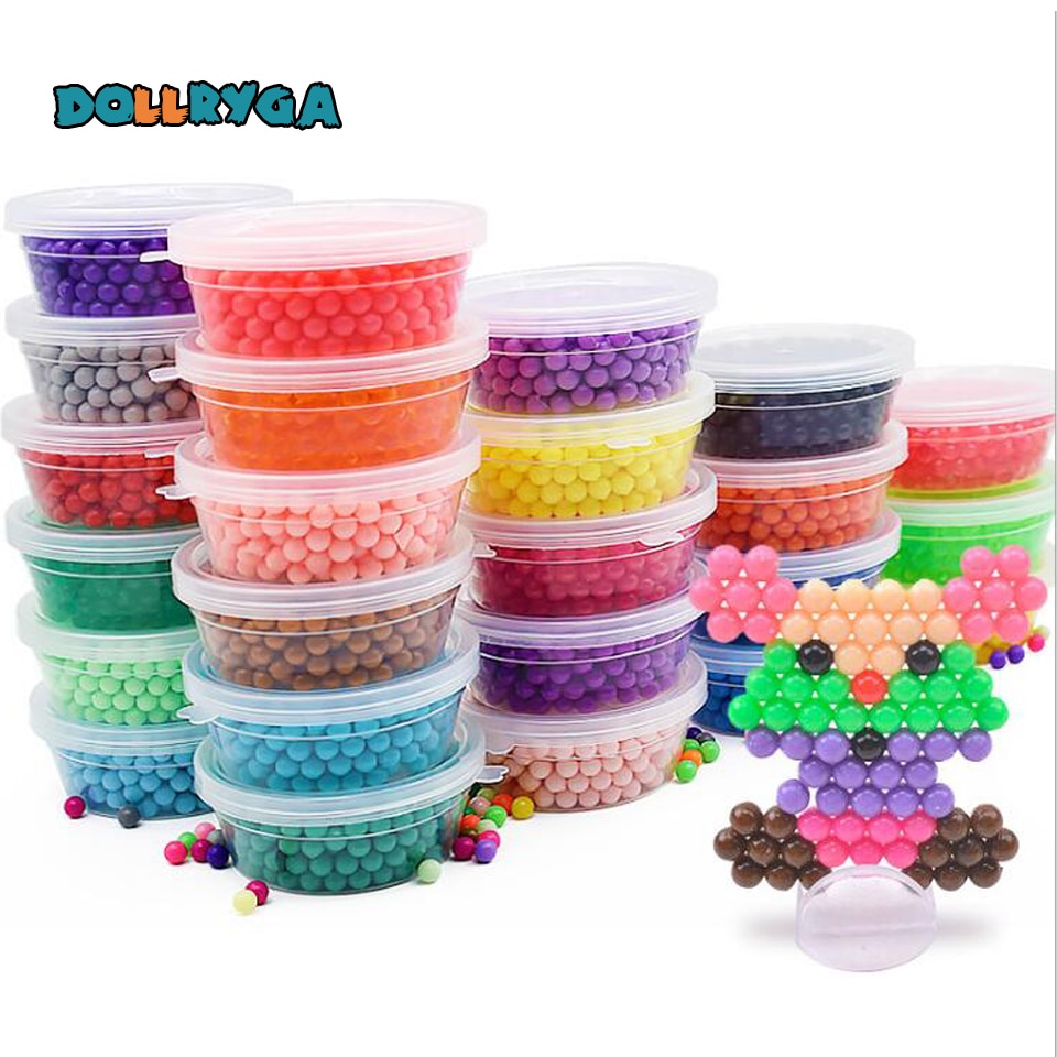 DOLLRYGA 400 pièces/boîte 24 couleurs perles bijou perle recharge Pack perles magiques ensemble eau perles collantes pour la fabrication des enfants pour les enfants