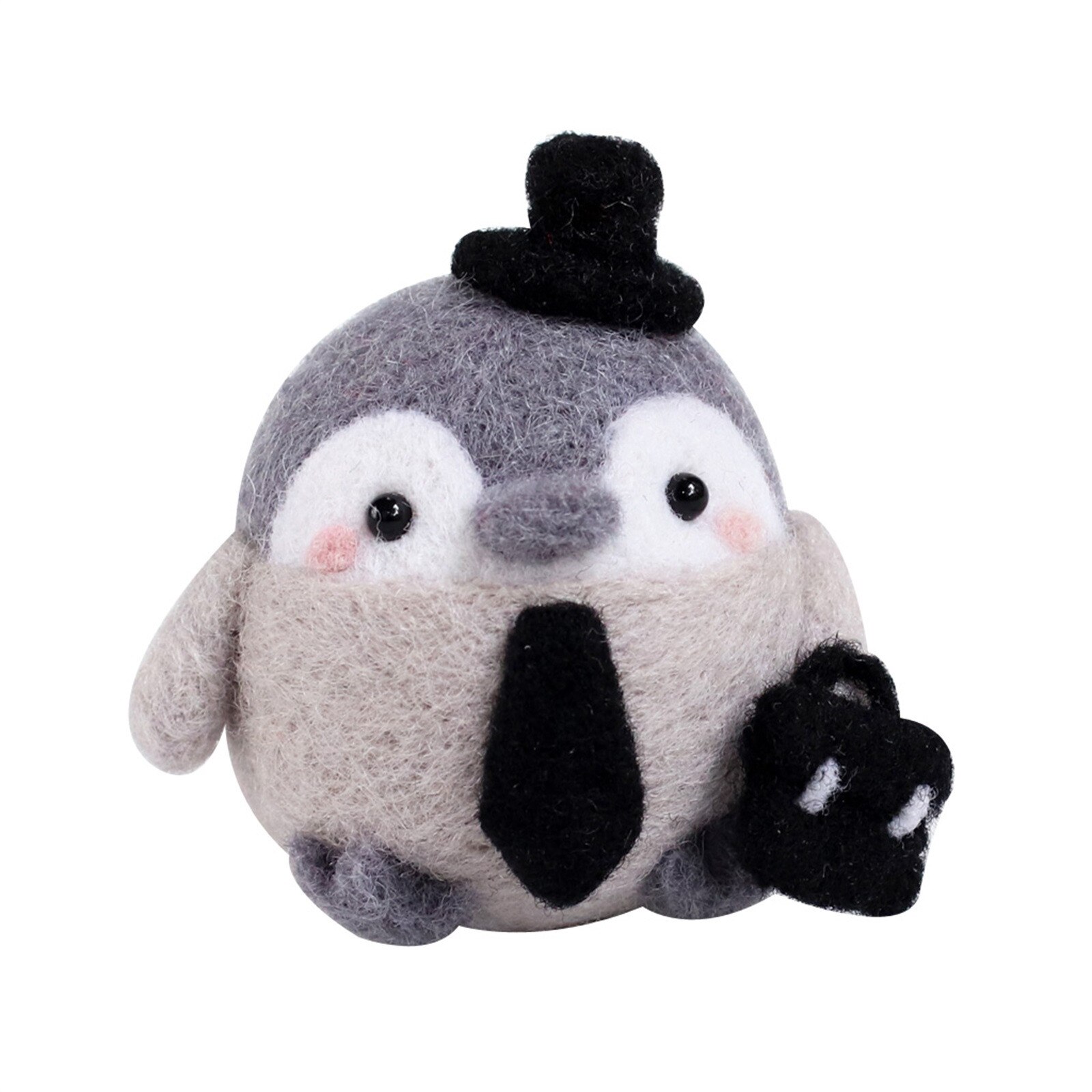 Cute Penguin Pattern Handmade DIY Poke Wool Felts Material Production Package: A