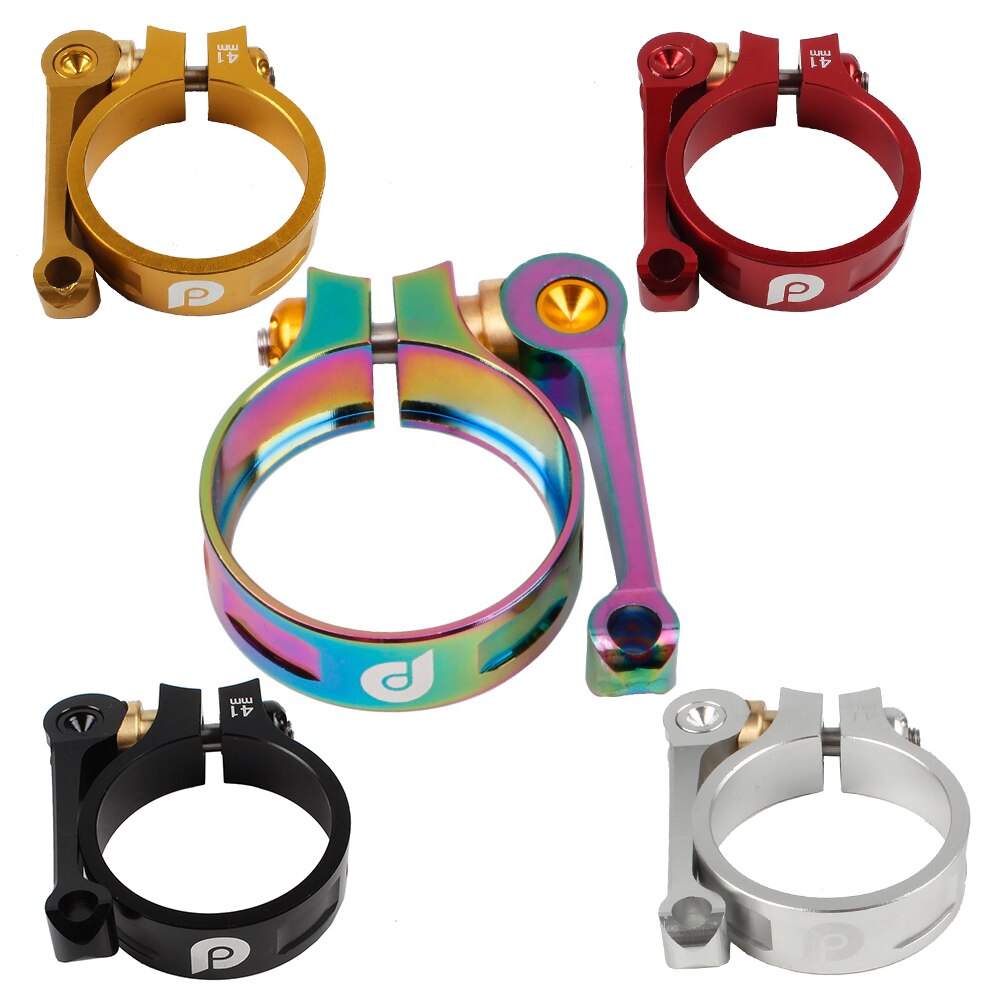 Alu cykel sadelstolp klämma 41.8mm snabbkoppling hopfällbar cykel sadel klämma 4 färger sadel rör stift klämma för 33.9mm sadelstolpe