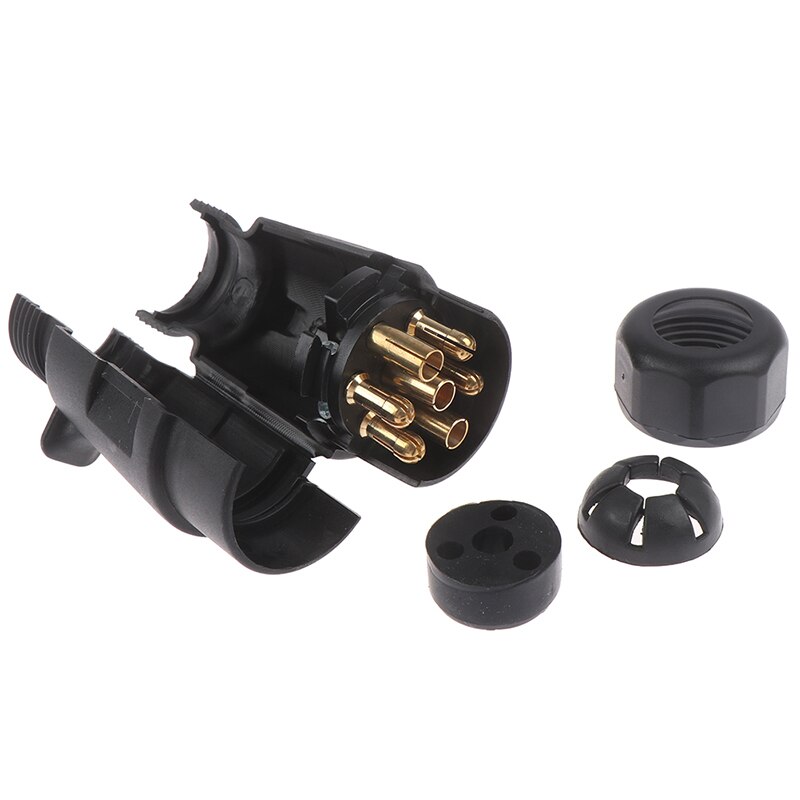 12V 7 Way Round Standard European Car Plug Connector Plastic 7 Pin Socket Plugs For Trailers RVs