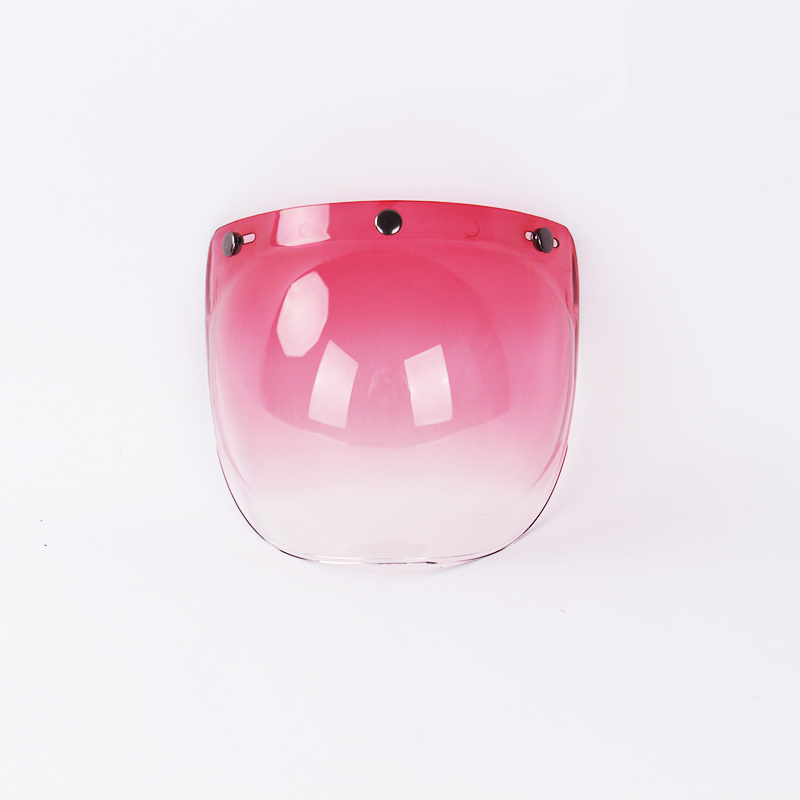 Visera para casco de cara abierta, cascos de motocicleta, viseras de burbujas abatibles hacia arriba, lente Capacete, accesorios para casco de motocicleta: Rosa