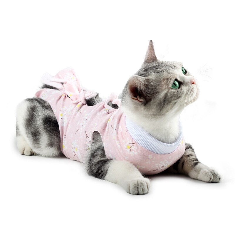 Trajes de recuperación quirúrgica para gato, ropa de recuperación para heridas, camisa de perro después de la cirugía, traje de recuperación de destete, ropa para mascotas: 03-Pet recovery suit / S