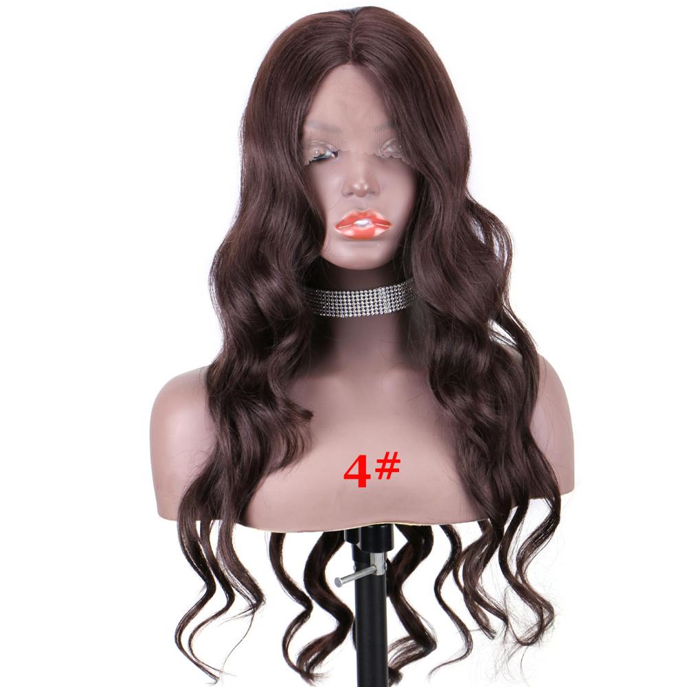 Perruque Lace Front Wig à raie centrale Swiss Lace, 24 pouces, synthétiques WonderLady, cheveux Ombre en Fiber de haute température: n ° 4