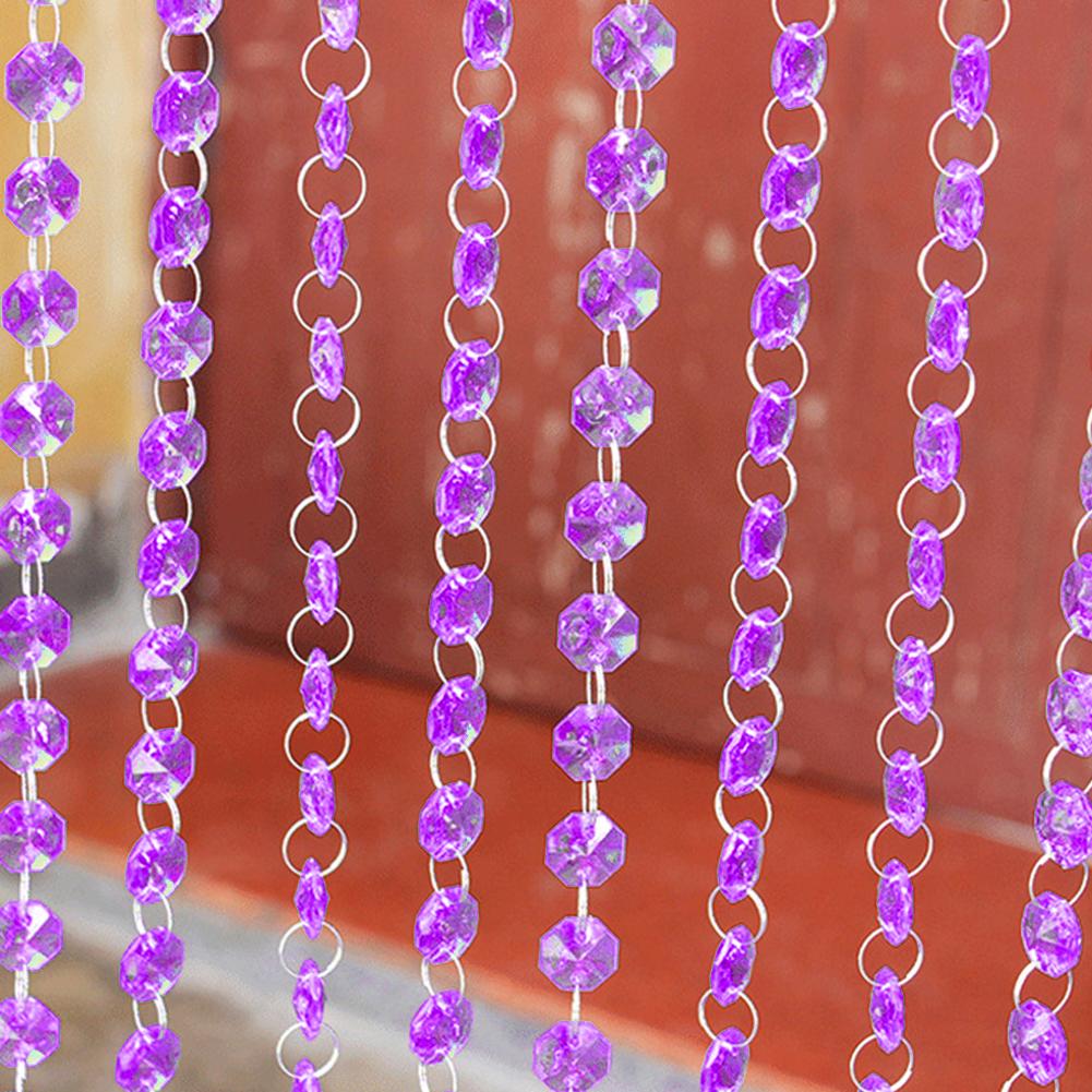 1m acryl kristal strass kralen slinger deurgordijn kroonluchter hanger wanddecoratie thuis bruiloft decoratie doe-het-zelf accessoires: B