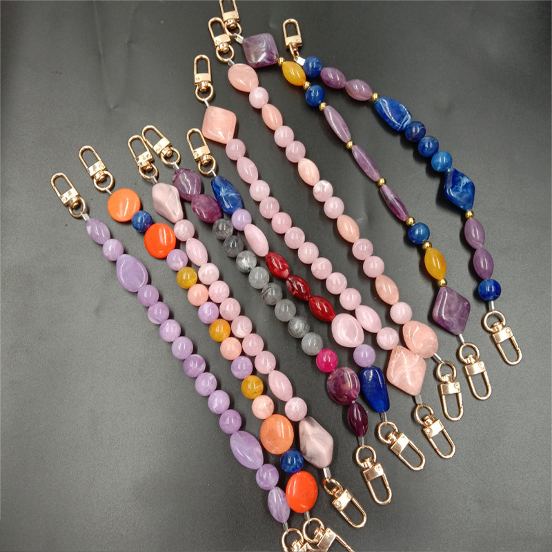 Woman Handbag Accessories Acrylic Resin Bag Chain Colorful Bead Pearl DIY Replacement Detachable Cute Purse Bag Handle Strap