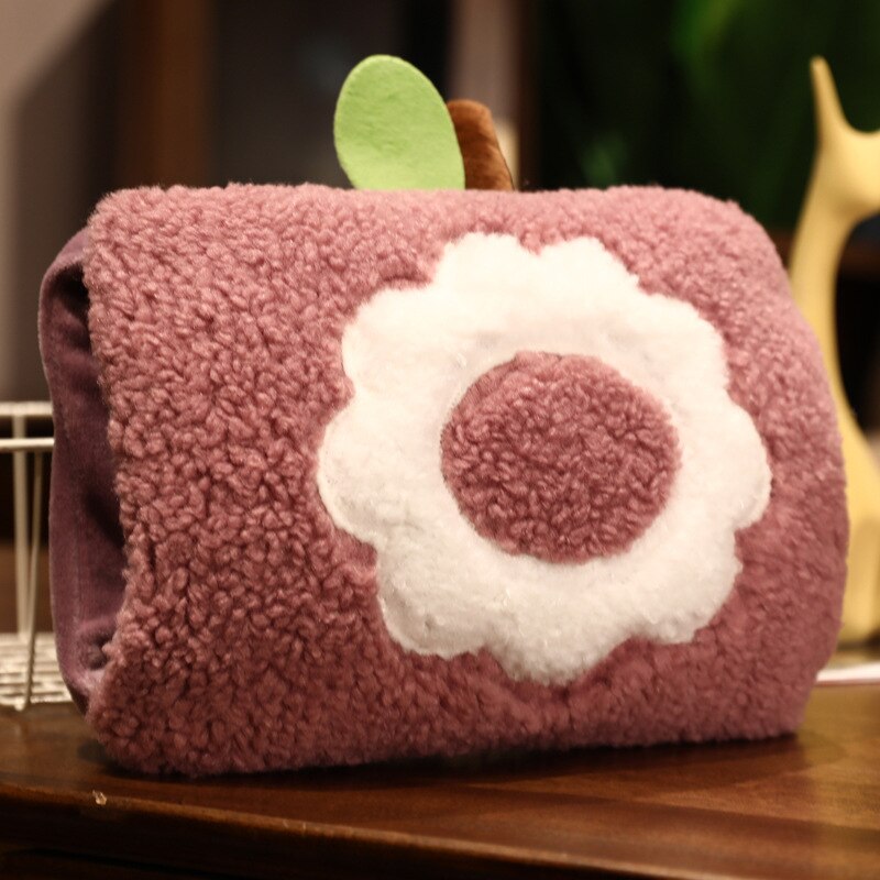 Bottiglia di acqua calda ricaricabile elettrica fiori carini scaldamani doppie mani in inverno signore dolore fisiologico tesoro caldo: viola