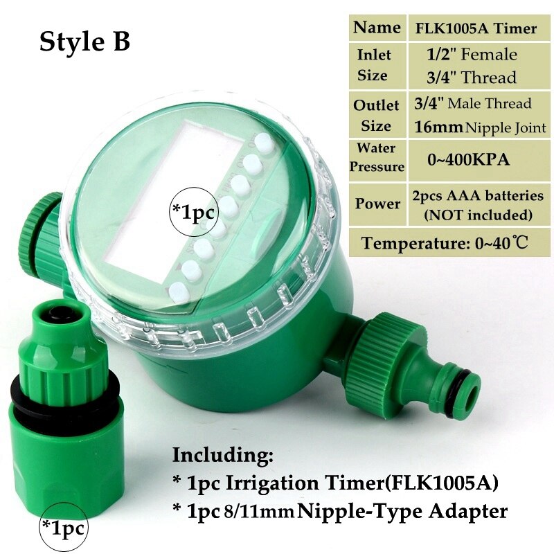 5 Style LCD Display Watering Timer Set Electronic Home Garden Ball Valve Water Timer For Garden Irrigation Controller