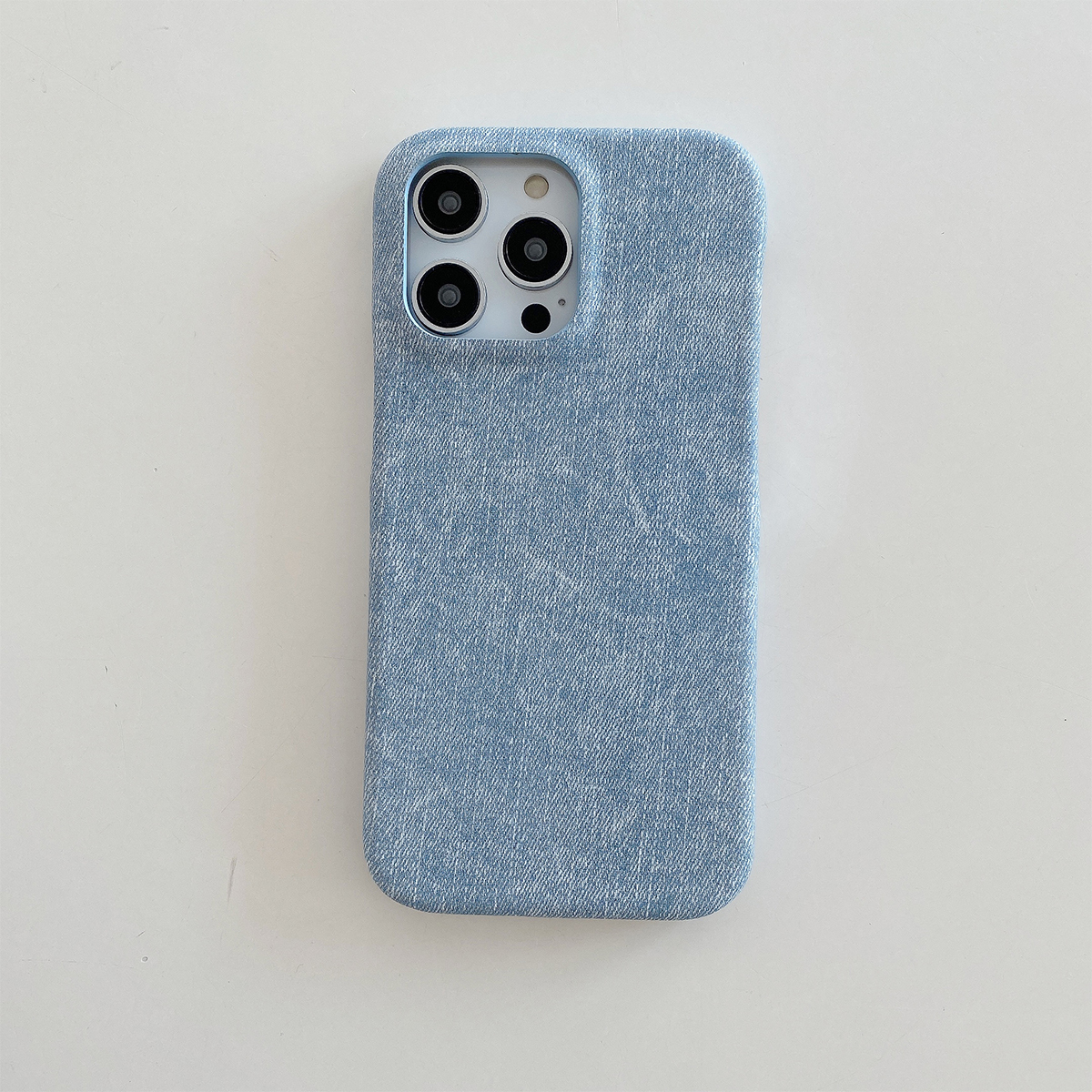 Denim Leather Case For iPhone 15 14 13 12 11 Pro Max Luxury Simple Shockproof Back Cover