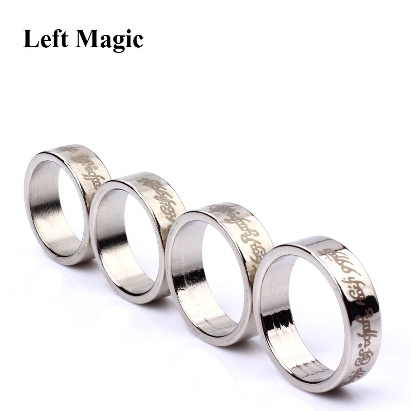 Alphabet Silver Strong Magnetic Magic Ring Magic Tricks 18/19/20/21MM Size Coin Finger Magician Magic Props Show Tool Magic Toys