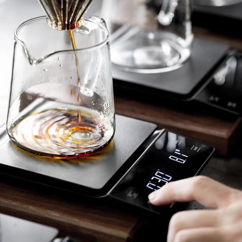 0.1g digitale kaffevægte med timer elektroniske vægte madbalance måler vægt køkken kaffevægte