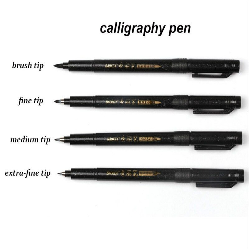 Pluma de caligrafía para escribir a mano, rotuladores de tinta negra, rotuladores de arte