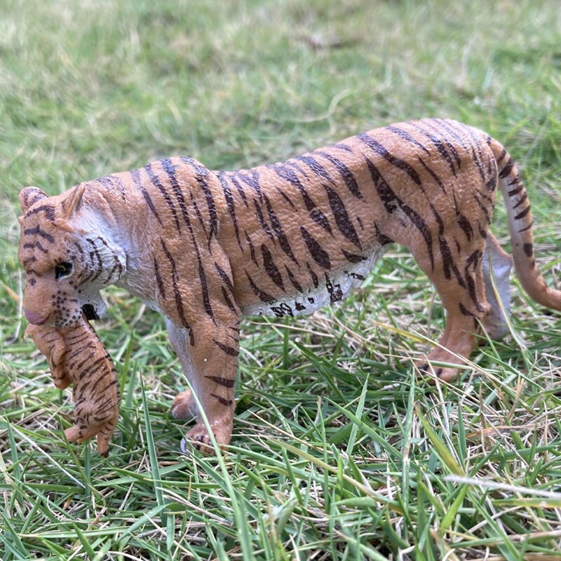 Simulatie Wild Bos Dieren Koning Solid Tijger Cubs Model Action Figures Beeldjes Collectie Vroege Onderwijs Speelgoed Voor Kinderen