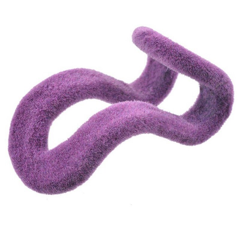 Multilayer Storage Racks Plastic Clothes Drying Rack Holder Buckle Wardrobe Scarf Clothes Hangers Organizer Holders: purple 4.5x2.5cm