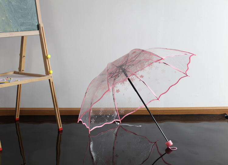 Anpassung von Prinzessin Regenschirm Werbung Regenschirm mit rean Klapp Apollo Transparent Arch und Drei Falten Regenschirm: Gelb