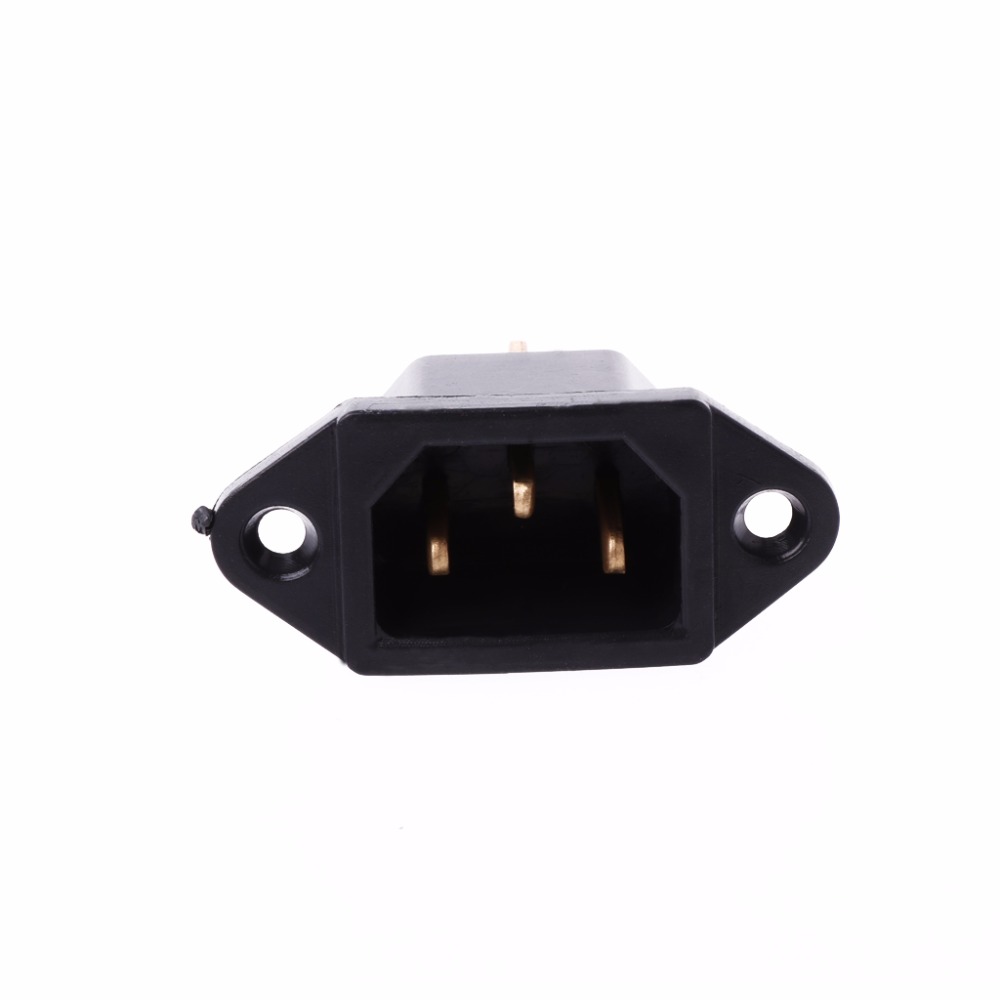 10 stks/set AC 250 v 10A 3-Pin Terminal IEC320 C14 Inlaat Power Plug Socket Zwart