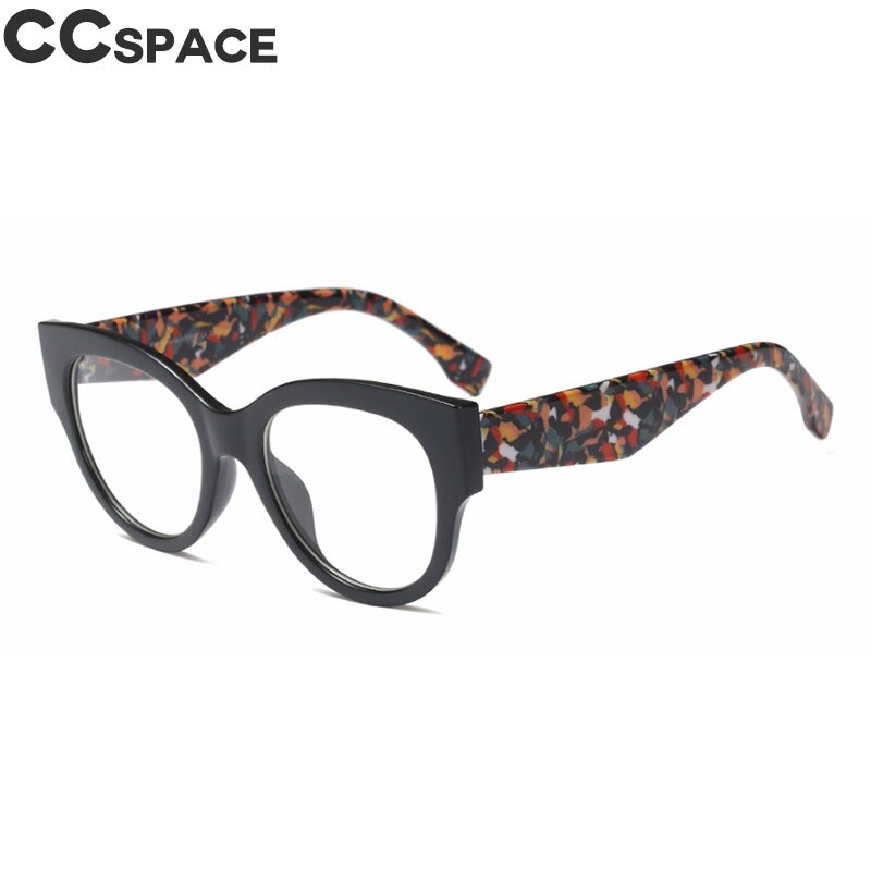 45636 retro runda glasögon bågar kvinnor cat eye stilar optiska datorglasögon: C3 blommig klar