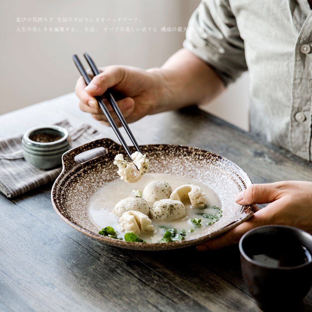 Bone China Food Plate Dinnerware Hand-Painted Ceramic Pottery Tableware Round Bina Dish Plate Salad Plate