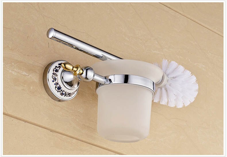 Chrome Finished Bathroom Hardware Sets Ceramic Bathroom Products Bathroom Accessory Set Stainless Steel: Brush
