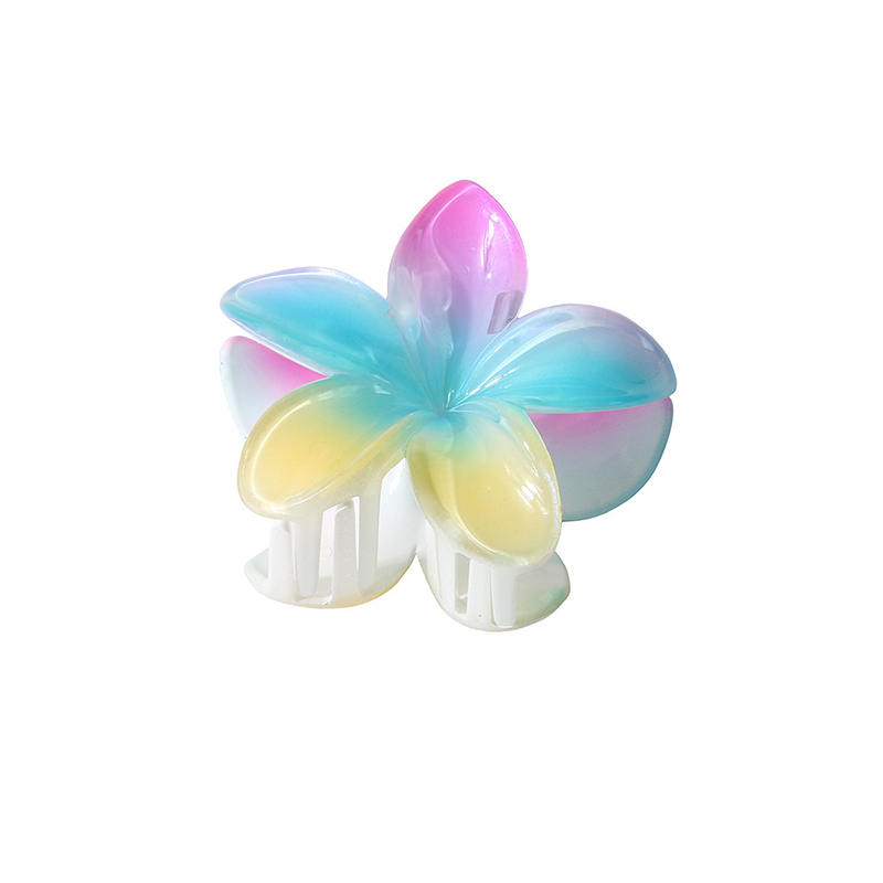 Pinza para el pelo con forma de flor para mujer y niña, pasadores de horquilla, soporte para cola de caballo, accesorios para la cabeza de playa, 8CM: Negro