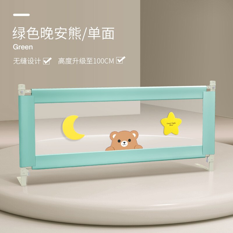 Kinderen Bed Barrière Hek Veiligheid Vangrail Security Opvouwbare Baby Thuis Kinderbox Op Bed Hekwerk Gate Wieg Verstelbare Kids Rails: green 2m