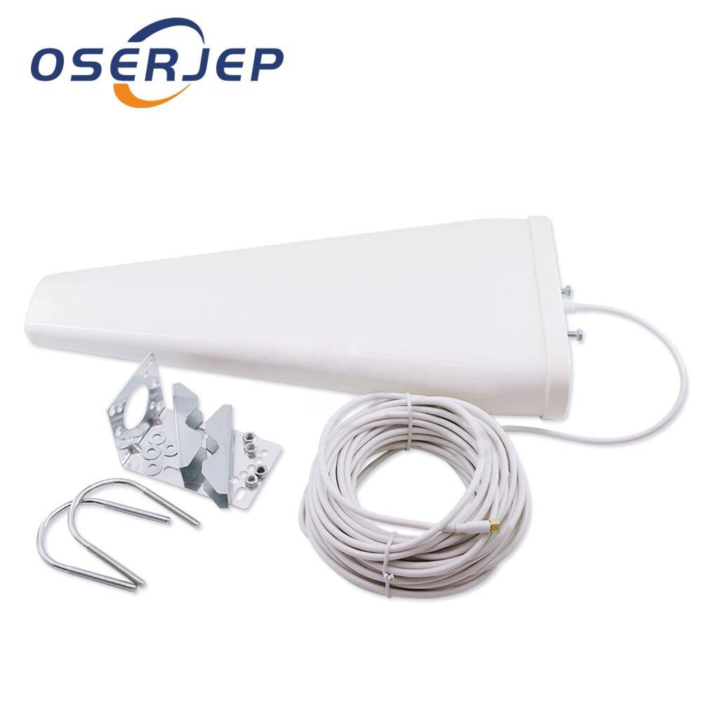 Antena exterior impermeable 16dBi log periodic antenna, cable 15/20M con N macho/conector macho SMA: SMA male / 20m