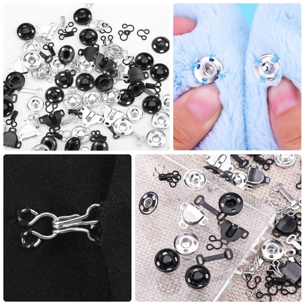 100pcs Sewing Supply Sew Accessory Durable Practical Versatile Sewing Hook Snap Fastener for Bras Clothes Skirt