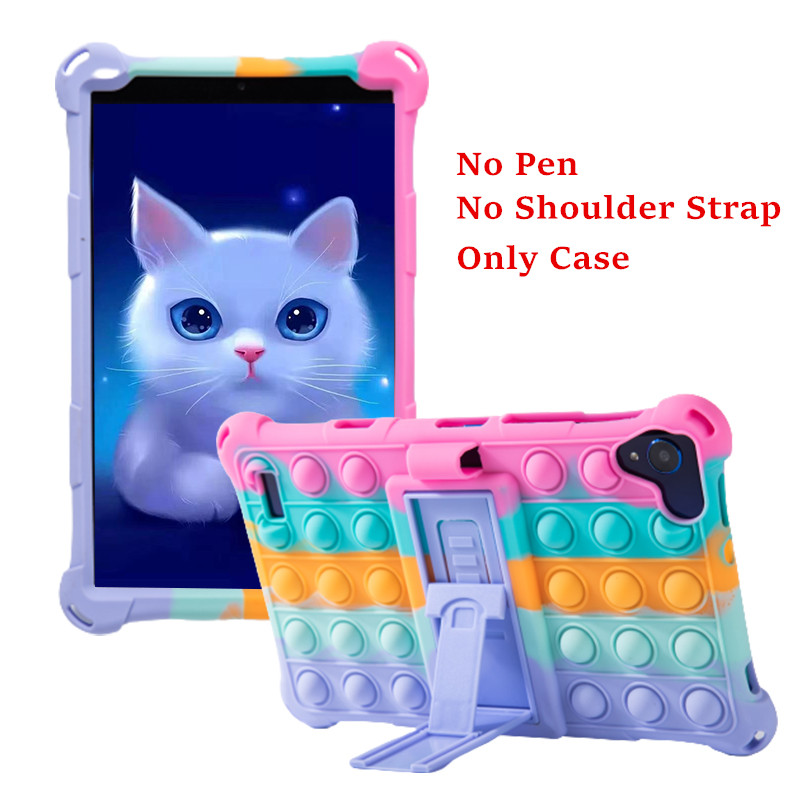 For Samsung Galaxy Tab A 8.0 T290 T295 T297 Case Soft Push Bubble Silicon Kids Tablet Cover for SM-T290 SM-T295 Kickstand Case: Pink