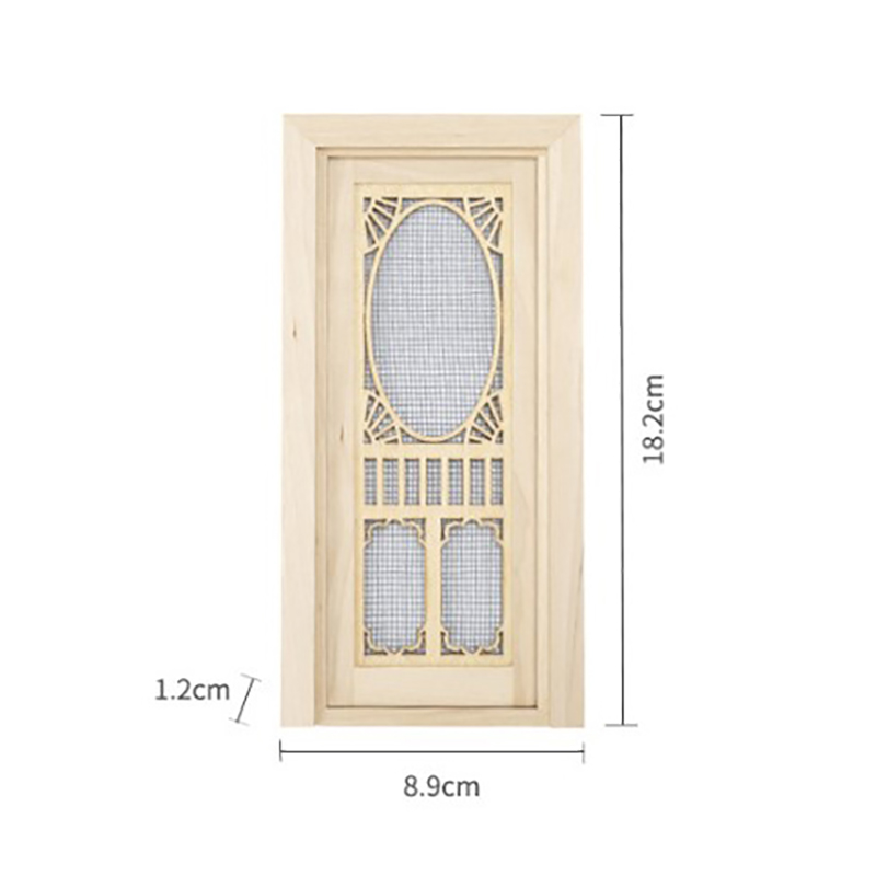 1/12 Poppenhuis Miniatuur Hout Externe Enkele Deur Houten Raamkozijn Diy Accessoires Pophuis Meubels Speelgoed Multi Stijlen