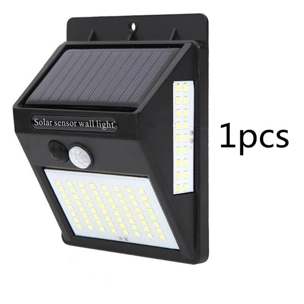 100 LED Solar Light 4 stuks Outdoor Tuin Decoratie Verlichting Waterdicht Path Solar Wandlamp PIR Motion Sensor Zonne-energie lamp: 1pcs 100 LED