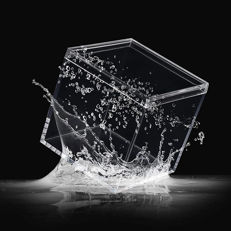 Clear Plastic 4 Pack Plastic Square Cube Containers With Lid Storage Box For Candy Pill And Tiny Jewelry