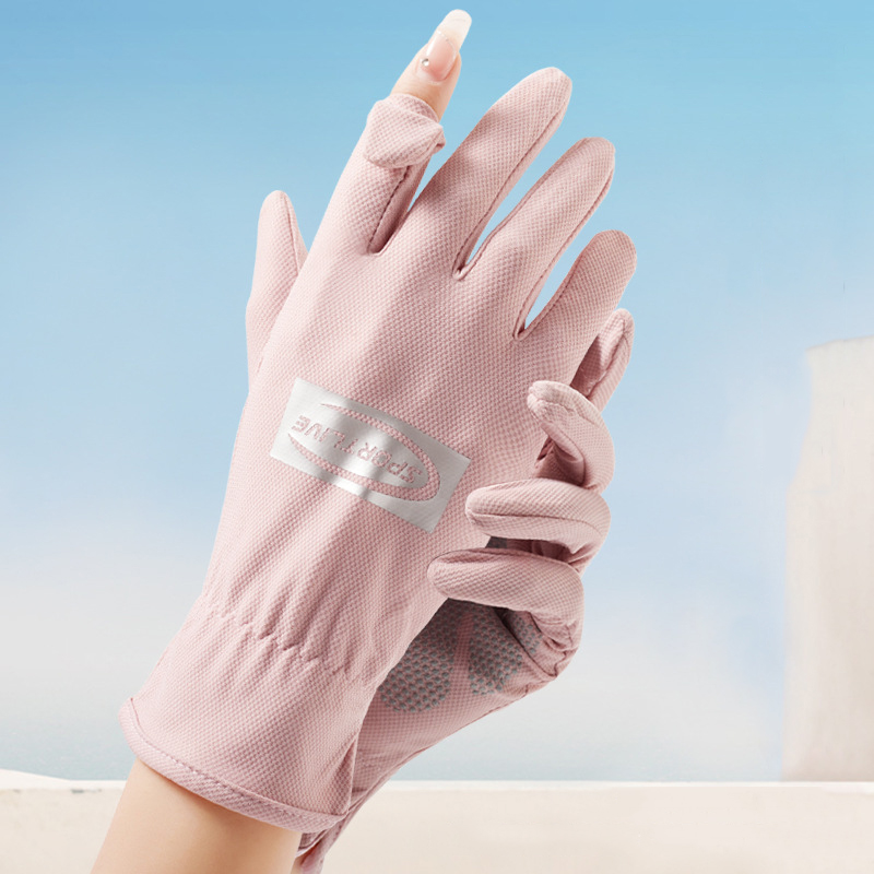 Sommer Zwei-Finger Handschuhe Frauen Dünne Atmungsaktive Tragen-Beständig kippen Gittergewebe Handschuhe Voll Finger Männer Reiten Fahren sonnencreme Handschuh