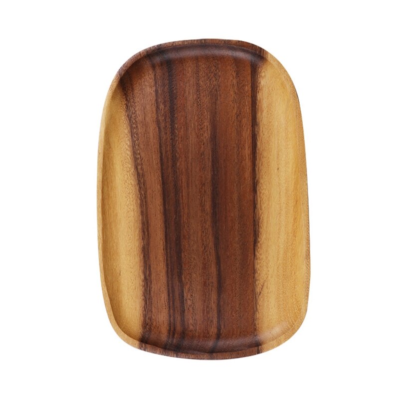 Wood Irregular Oval Dinner Plate Lightweight Easy Cleaning Solid Wood Pan for Dishes Snack Dessert Unbreakable: D