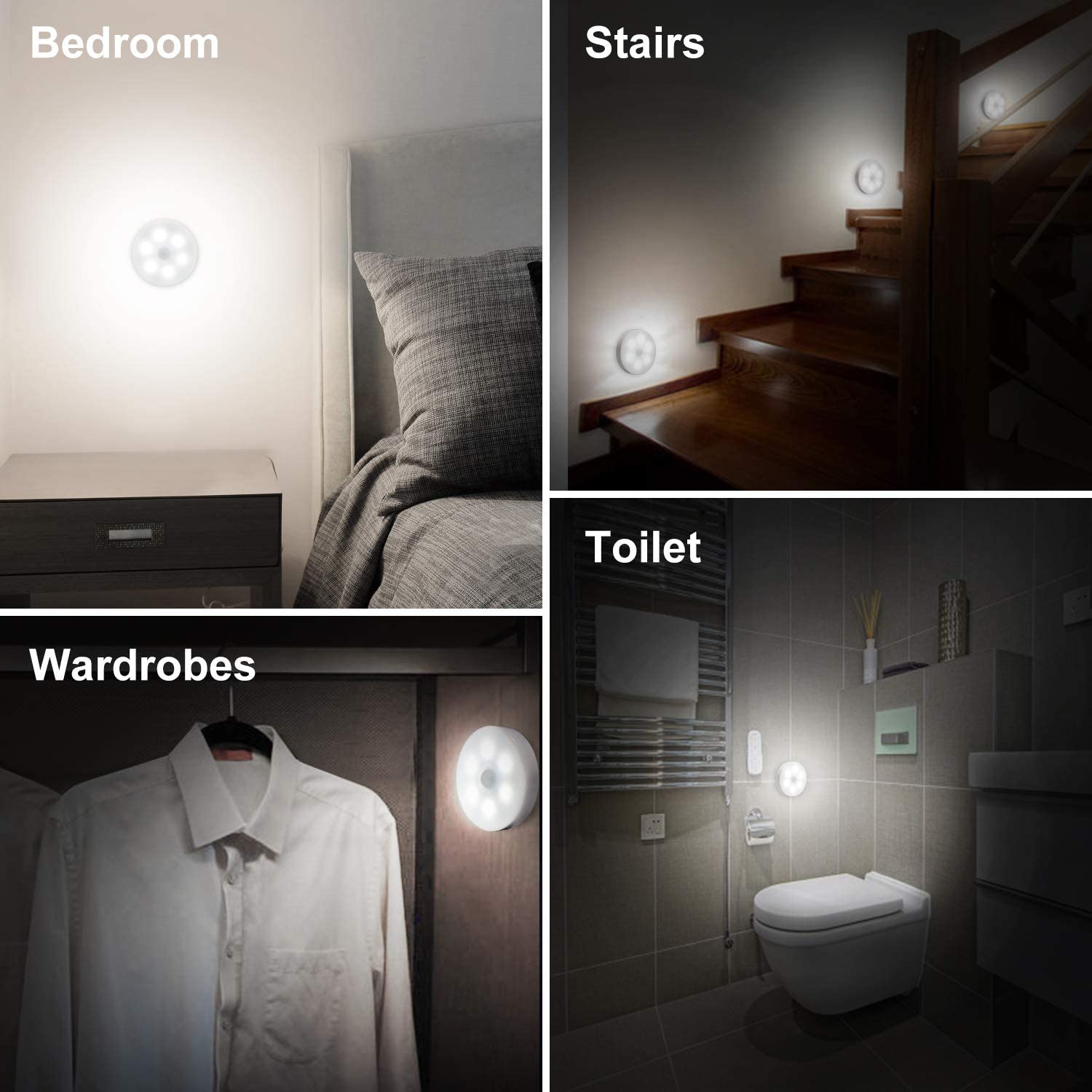LED Light Pir Motion Sensor Night Lamp Warm White Under Cabinet Closet Wardrobe Lighting LED Bedroom Kitchen Stairs Puck Lights