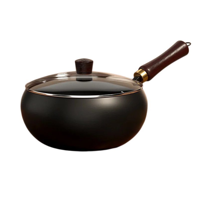 Uncoated Big Belly Pot Hand-Made Iron Pot Household Cooking Pot Non-Stick Pot Kitchen Gas Stove Induction Cooker Universal