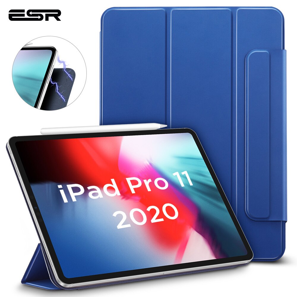 ESR for iPad Pro 11 12.9 Inch Case Secure Magnetic Smart Case for 12.9 inch iPad Pro Case with Pencil Holder 4th Generation: 11 Inch-Blue
