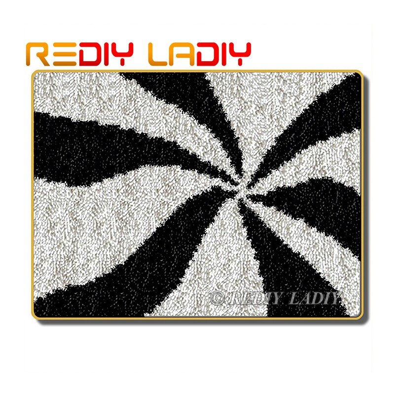 Kits de gancho de trava fazer seu próprio tapete marrom listra crocheting coxim diy tapete conjunto fio acrílico impresso lona hobby & artesanato: ZD667