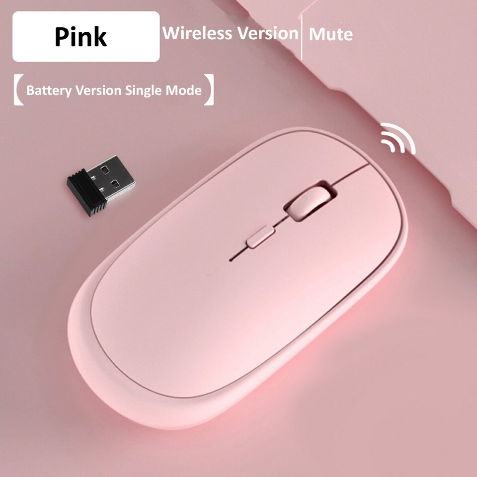 Wireless Mouse Gamer Computer Mouse Wireless Gaming Mouse Ergonomic Mause 4 Buttons USB Optical Game Mice for Computer PC Laptop: Pink