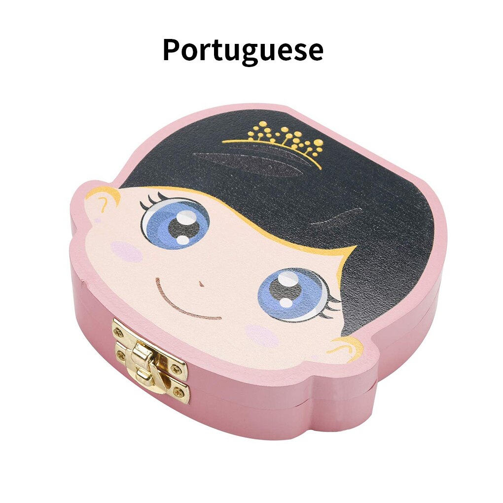Baby Tooth Box English /Spanish /Portuguese/Russian Milk Teeth Organizer Storage Boys Girls Souvenir Tooth Organizer Box