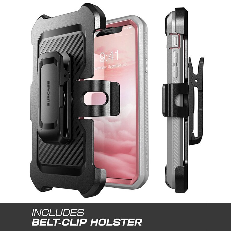 SUPCASE-funda resistente de cuerpo completo para iPhone X, XS, Series UB Pro, con Clip, Protector de pantalla incorporado