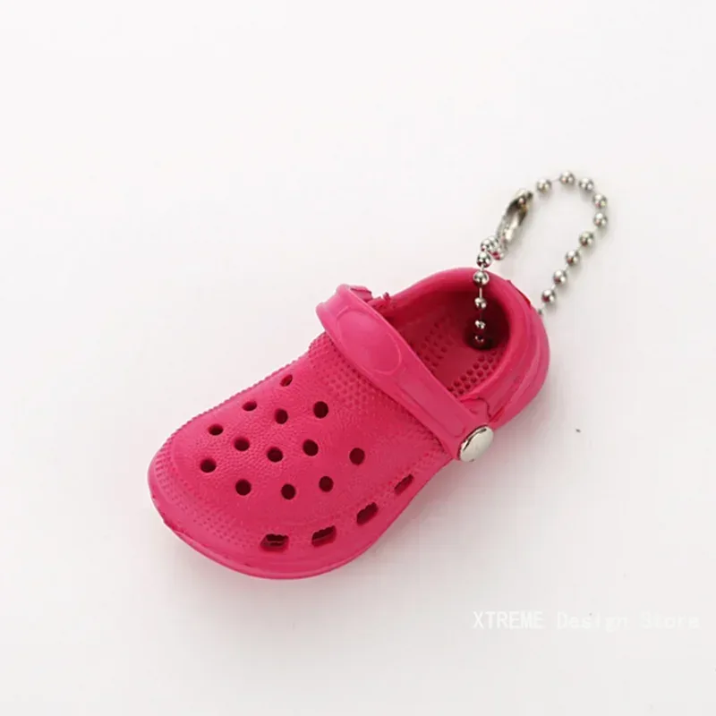 Simulation Mini EVA Hole Shoes Keychain Pendants Colorful Croc Shoe Charms For DIY Car Key Bag School Bag Backpack: Yellow