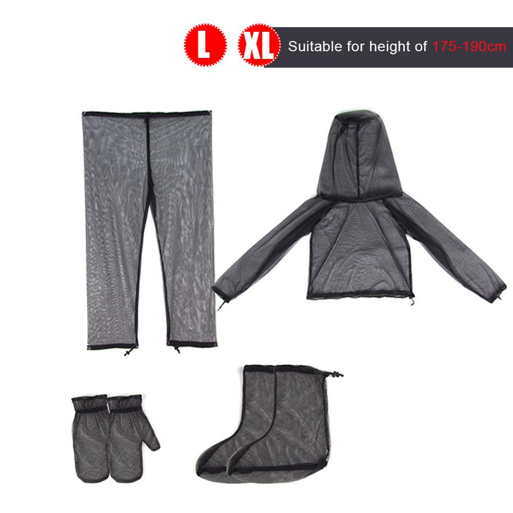 2 Sizes Outdoor Anti-mosquito clothes suit jacket/trousers/Gloves/Shoes covers mosquito protection Clothing 175-190CM 160-175CML