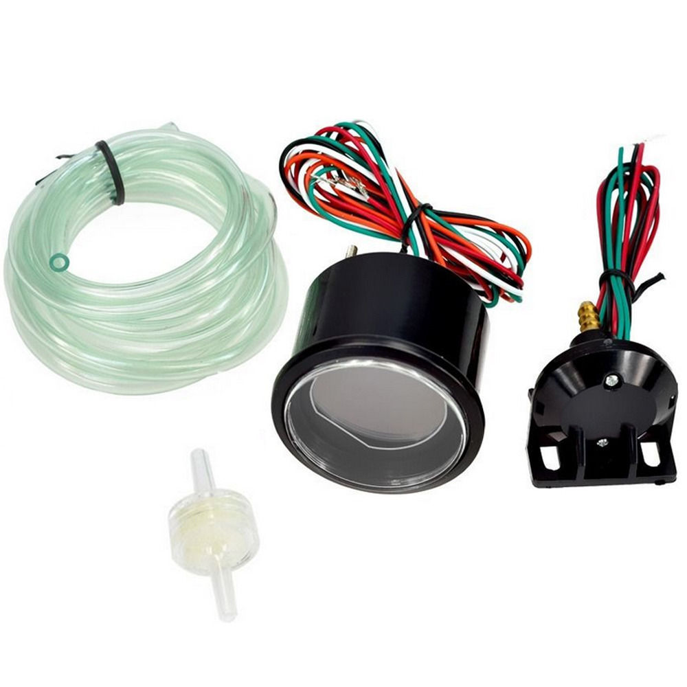 Ee support 2 &quot; 52mm blå røde led lys universal biltilbehør digitale ure psi vakuum turbo boost måler