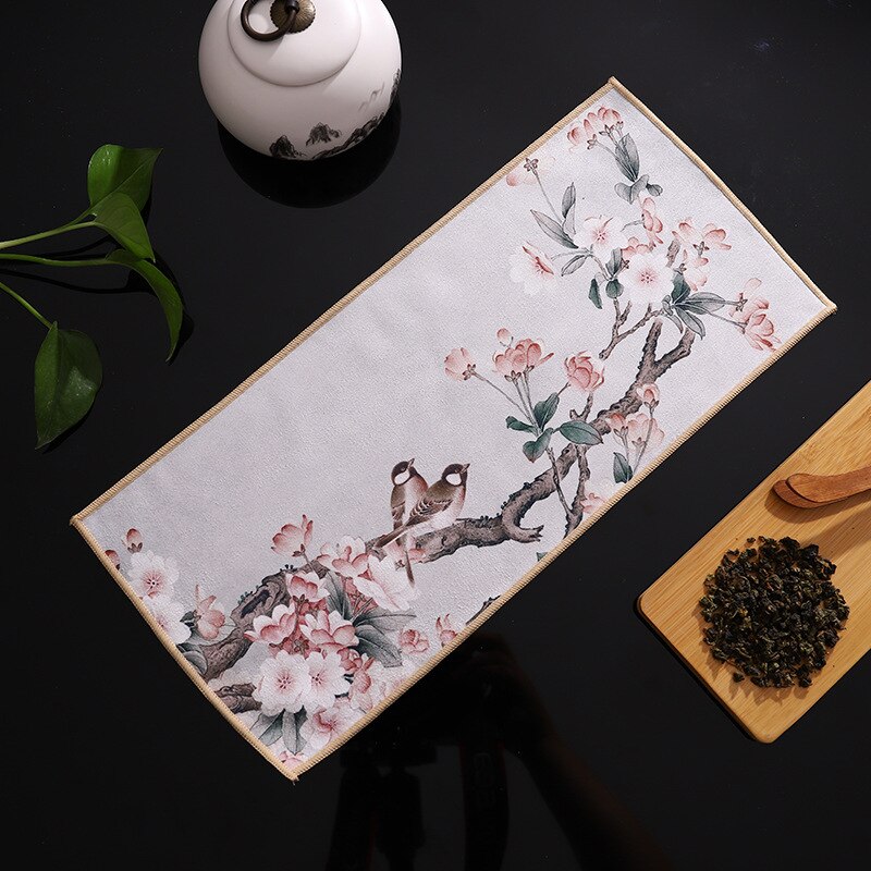 Suede ręcznik kuchenny gospodarstwa domowego Zen stolik do herbaty tkaniny maty chiński wysokiej klasy serwetki chłonne ręcznik do czyszczenia herbata Kung Fu akcesoria: 11 18x40cm