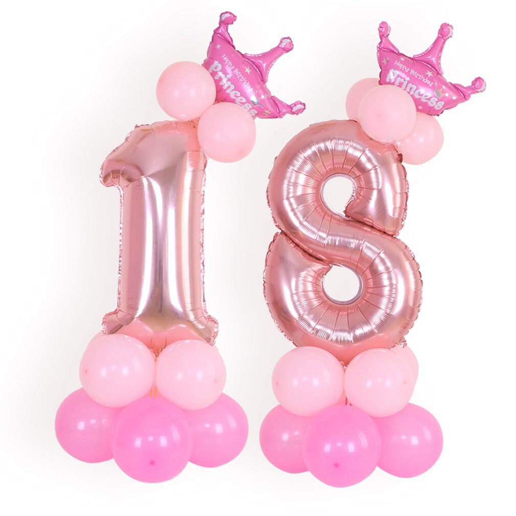 32 " folie ballonnenset met grote cijfers voor een vrolijk verjaardagsfeest, bruiloft of valentijnsdag.