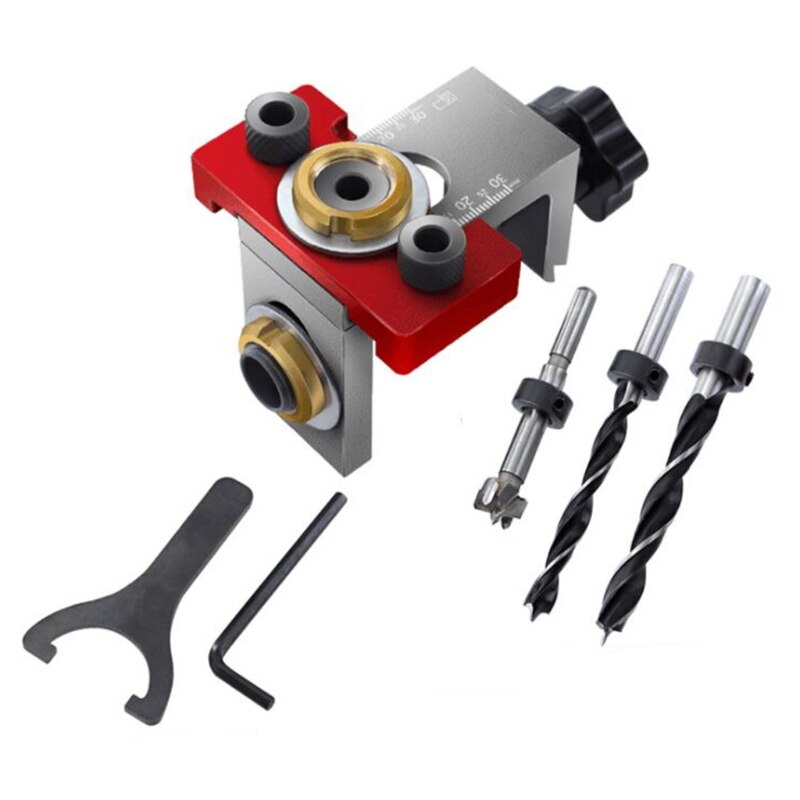 3-in-1 Doweling Jig Woodworking Joinery Hole Drill Guide Self Centering Punching Locator Tool Cabinet Hardware Jig: C