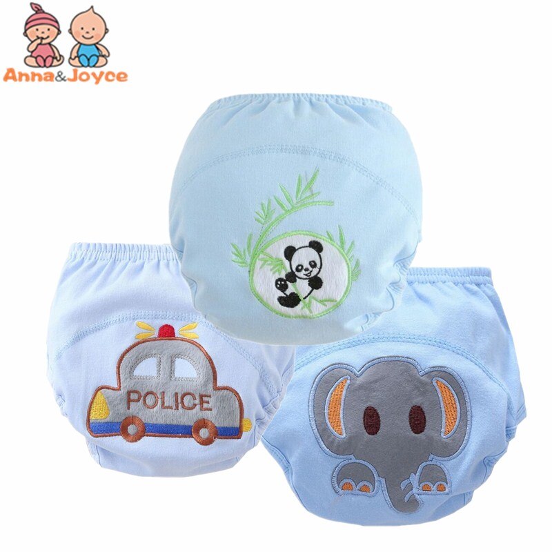 3pc/Lot Baby Training Pants Diaper Reusable Nappy Washable Cotton Learning Pants Underpants 8-15kg: blue / 10 to13kg
