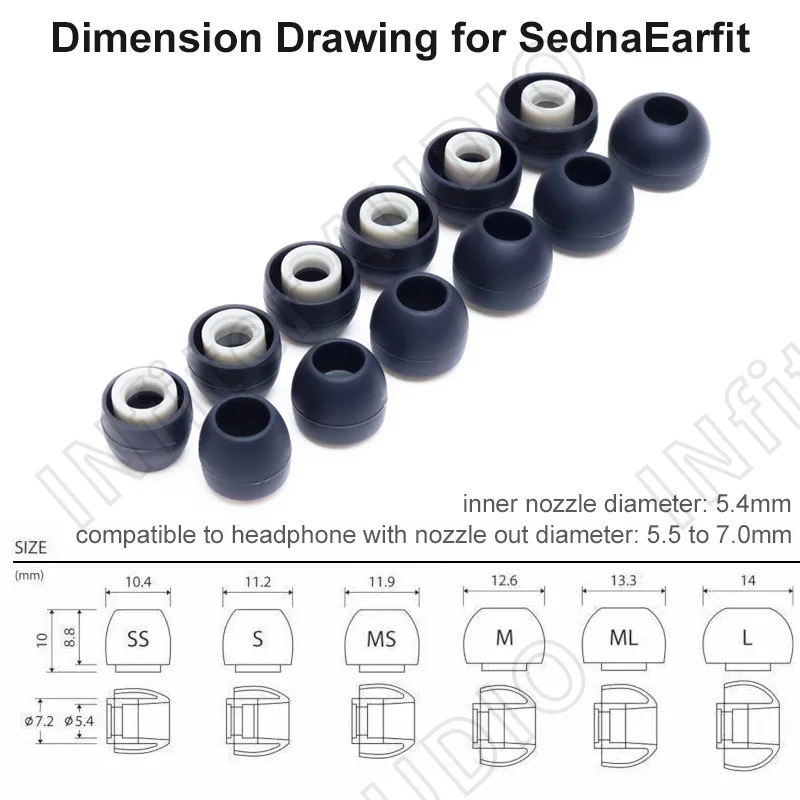 AZLA Sednaearfit Oordopjes voor Sennheiser Beyerdynamic Oordopjes Siliconen Oordopjes SednaEarfit Lichte oordopjes voor in-ear hoofdtelefoon